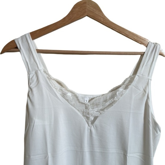 Luxurious Lace Cami Tank Top - Soft Cotton Blend - Size Large - Picture 2 of 5